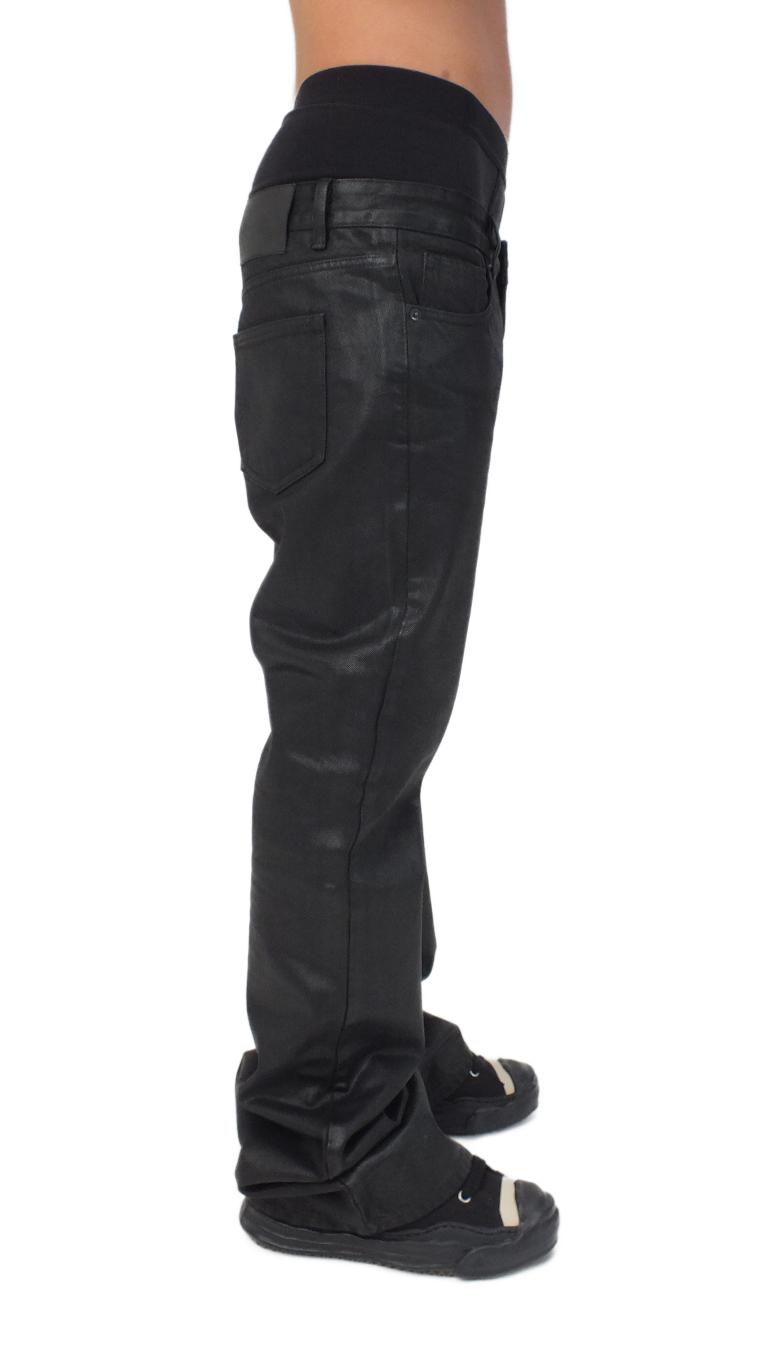 WAXED FLARED DENIM